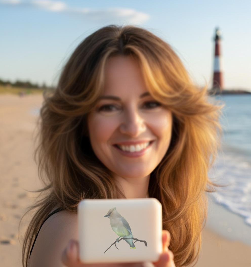 Cedar Waxwing Glycerin Soap: Organic Vegan Bird Art