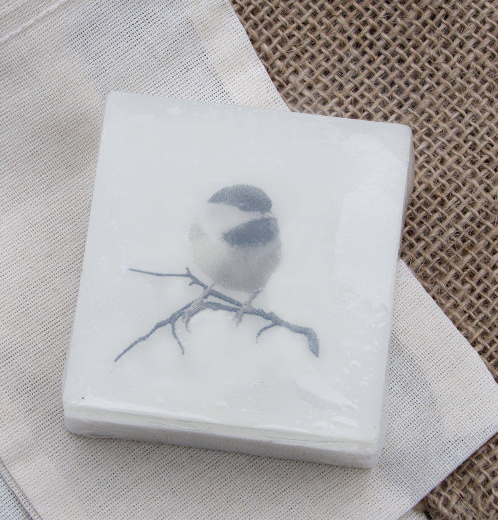 Black-Capped Chickadee Soap – Handcrafted Vegan Bar